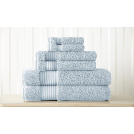 Modern Threads 6-Piece 100% Turkish cotton towel set Light blue 5TL6TRKG-BLU-ST